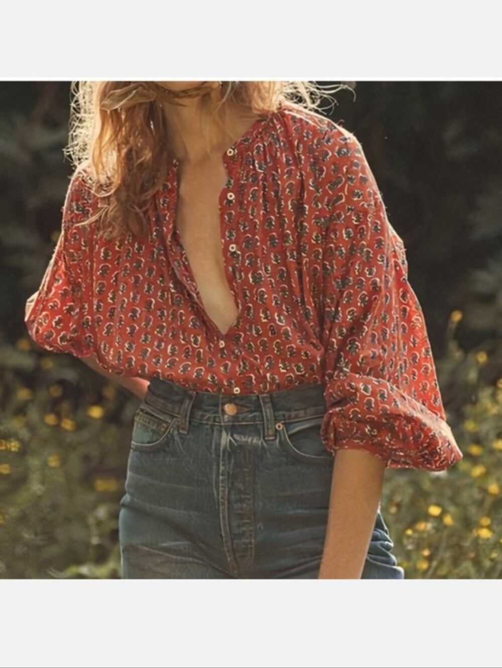 Doen Jane Blouse in Calico Canyon Blooms Size Medium